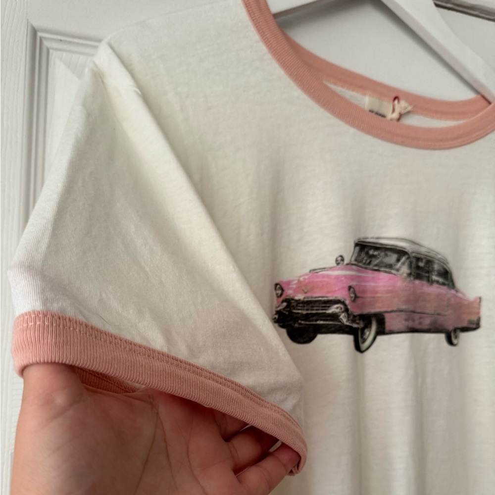 RE/DONE Pink Caddy Ringer Tee - Picture 5 of 12